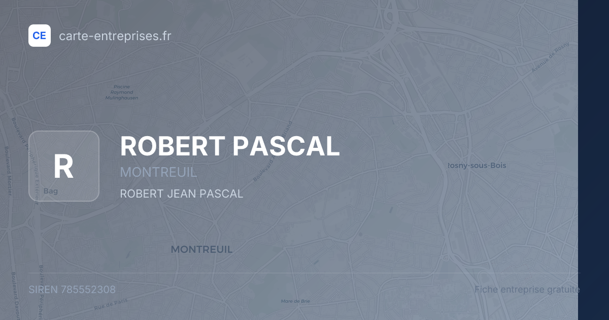 ROBERT PASCAL — 785552308 — fiche entreprise