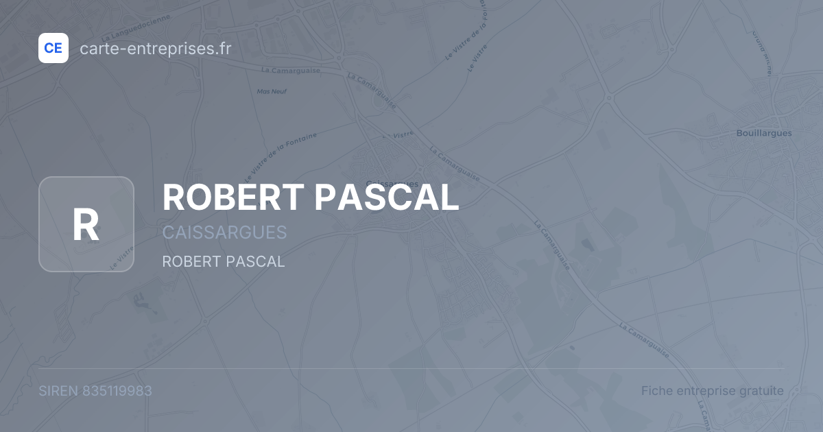 ROBERT PASCAL — 835119983 — fiche entreprise