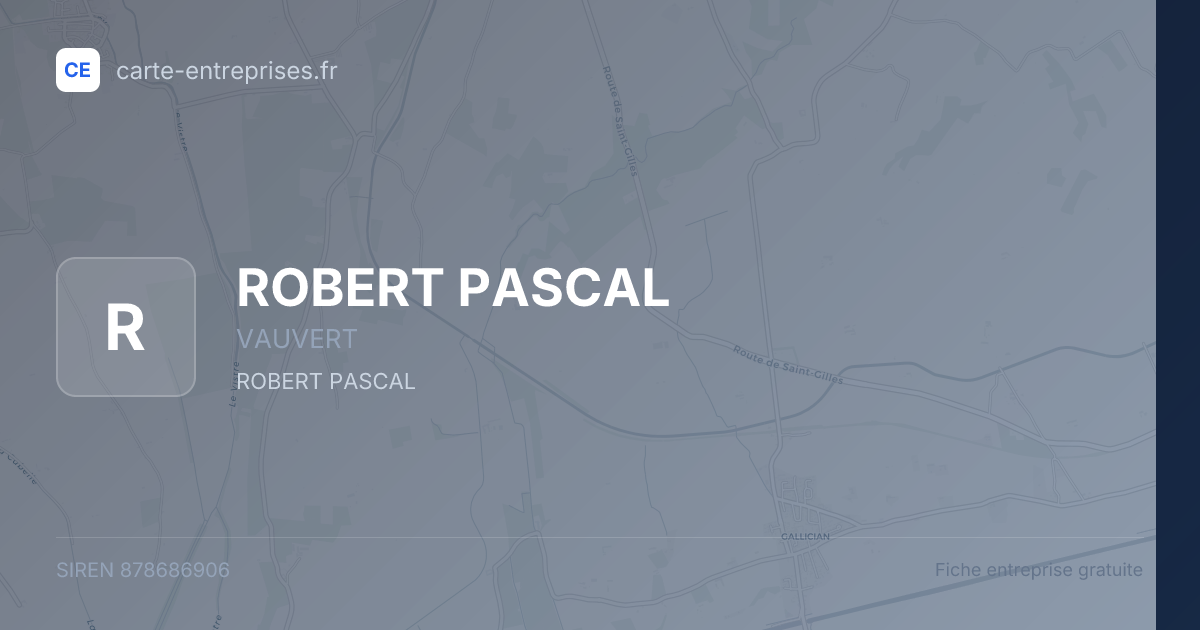 ROBERT PASCAL — 878686906 — fiche entreprise