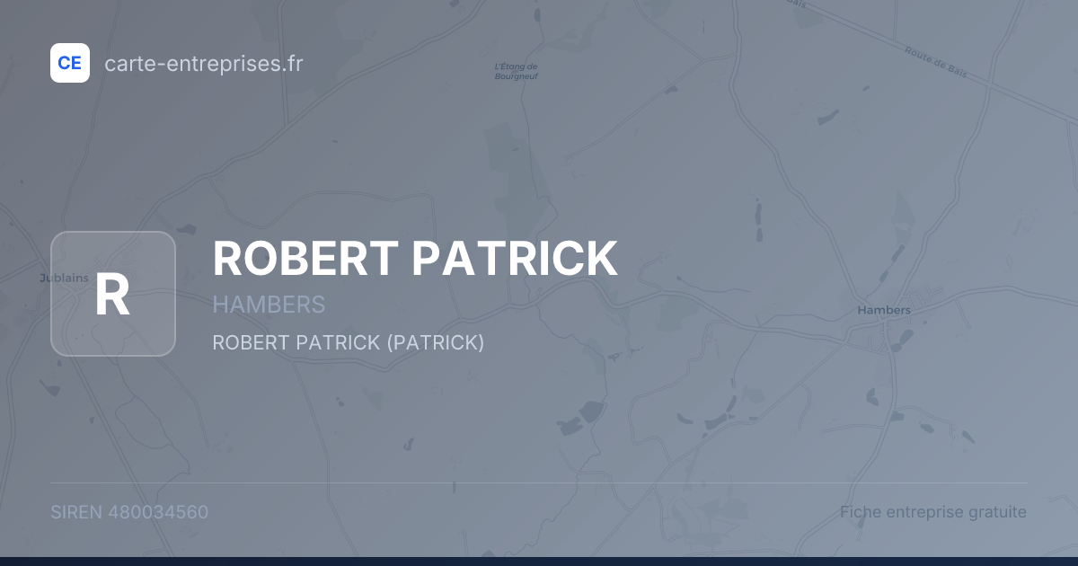 ROBERT PATRICK — 480034560 — fiche entreprise