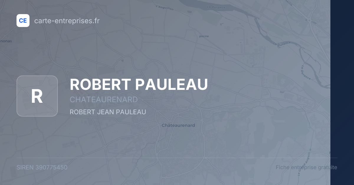 ROBERT PAULEAU — 390775450 — fiche entreprise