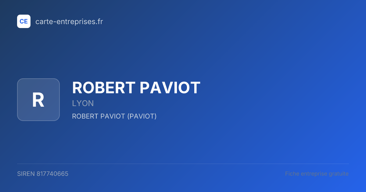 ROBERT PAVIOT — 817740665 — fiche entreprise