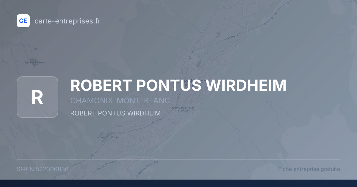ROBERT PONTUS WIRDHEIM — 522306836 — fiche entreprise