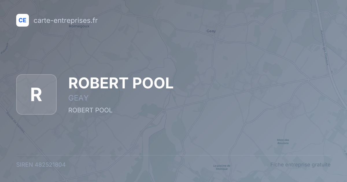 ROBERT POOL — 482521804 — fiche entreprise
