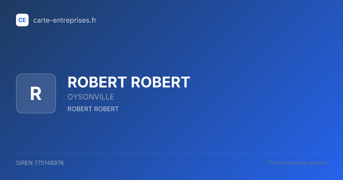 ROBERT ROBERT — 775148976 — fiche entreprise