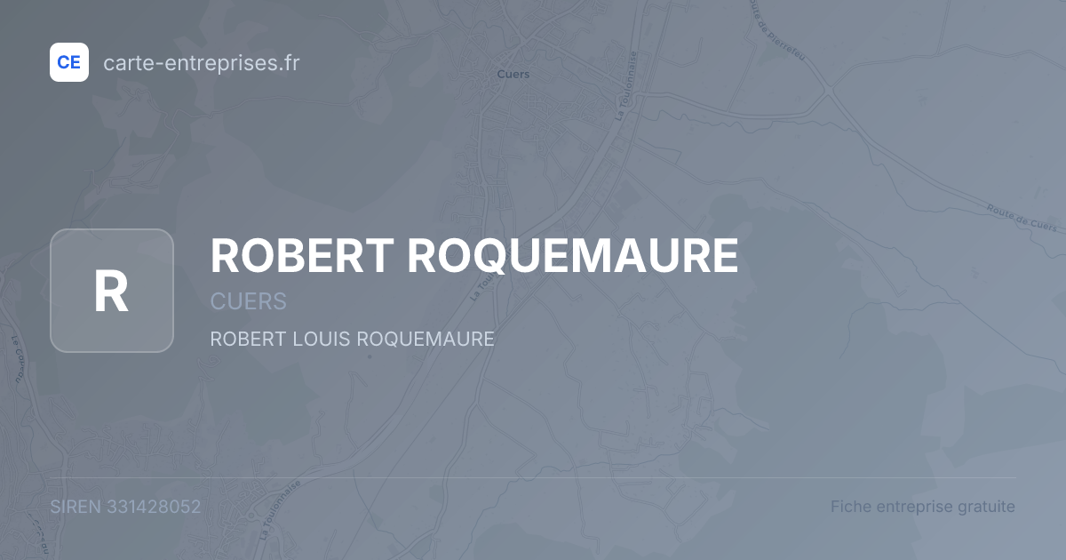 ROBERT ROQUEMAURE — 331428052 — fiche entreprise