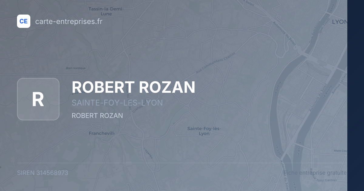 ROBERT ROZAN — 314568973 — fiche entreprise
