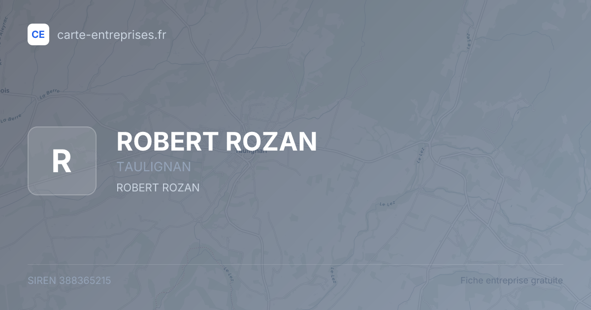 ROBERT ROZAN — 388365215 — fiche entreprise
