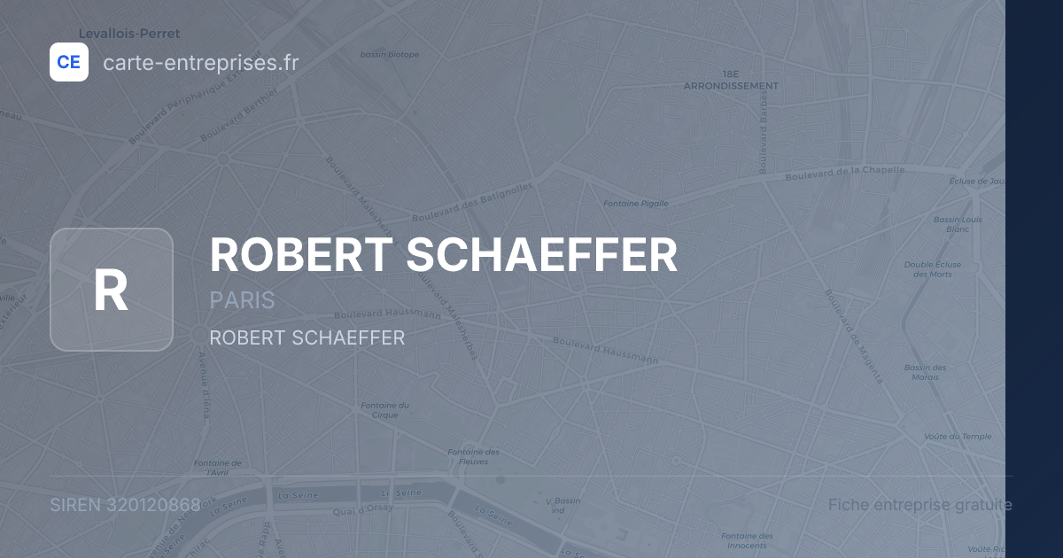 ROBERT SCHAEFFER — 320120868 — fiche entreprise