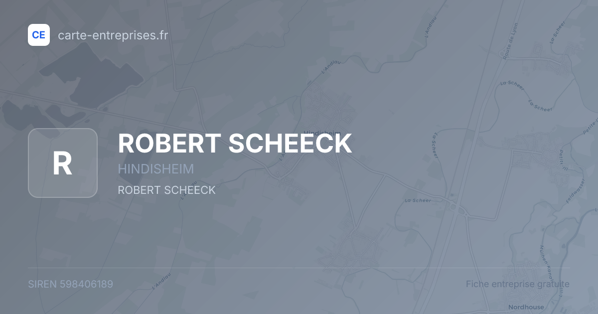 ROBERT SCHEECK — 598406189 — fiche entreprise