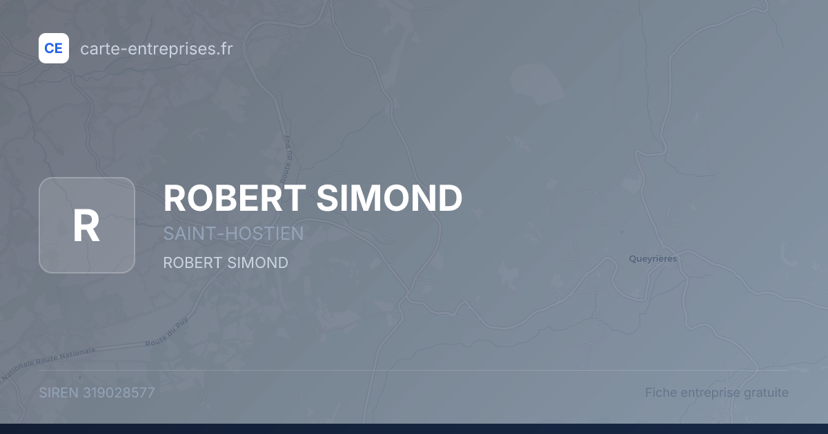 ROBERT SIMOND — 319028577 — fiche entreprise