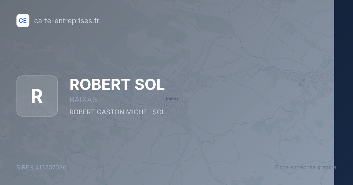 ROBERT SOL — 413207036 — fiche entreprise