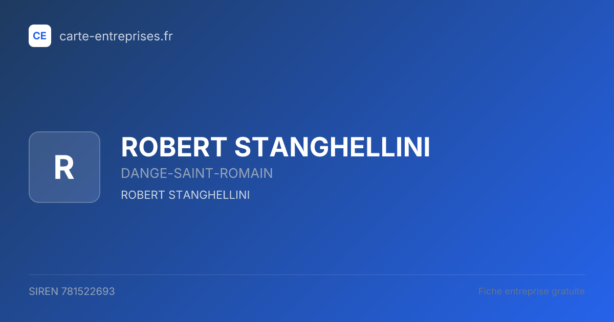 ROBERT STANGHELLINI — 781522693 — fiche entreprise