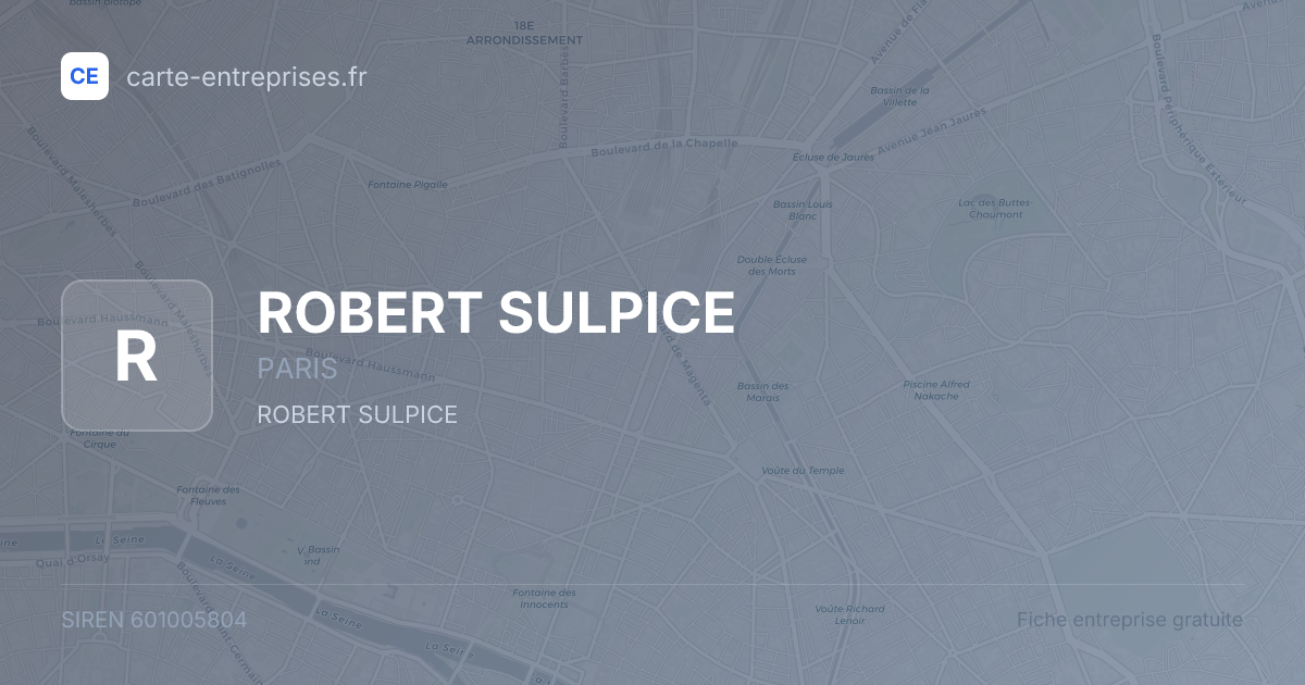 ROBERT SULPICE — 601005804 — fiche entreprise