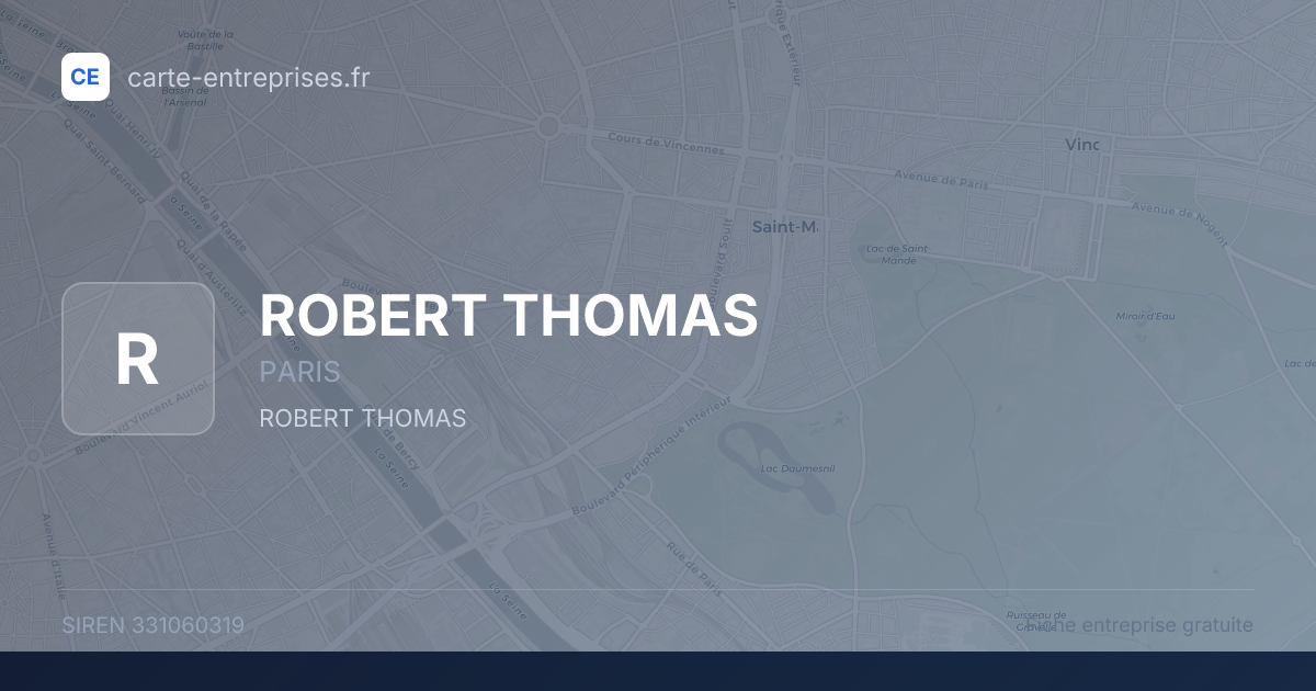 ROBERT THOMAS — 331060319 — fiche entreprise