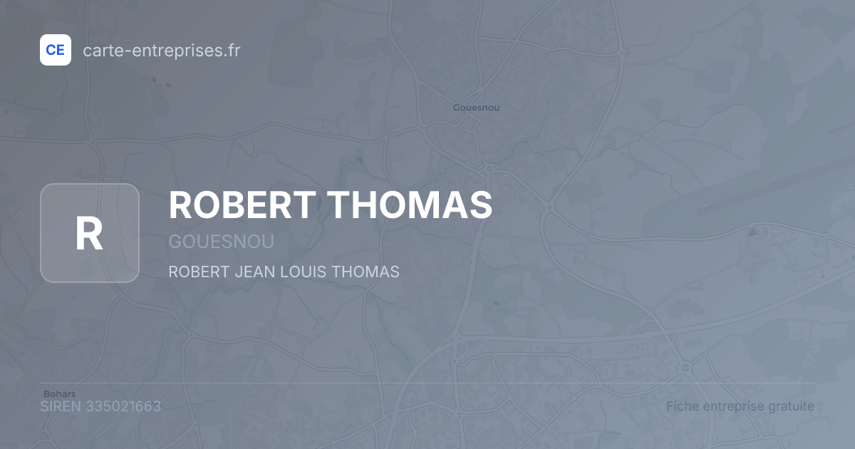 ROBERT THOMAS — 335021663 — fiche entreprise