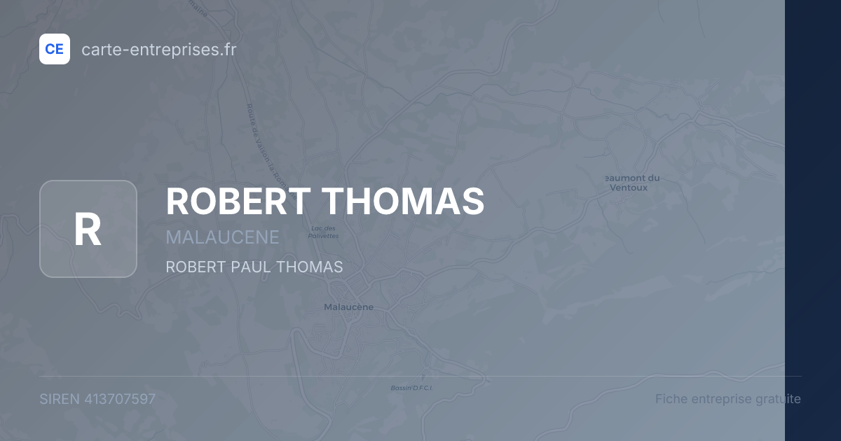 ROBERT THOMAS — 413707597 — fiche entreprise