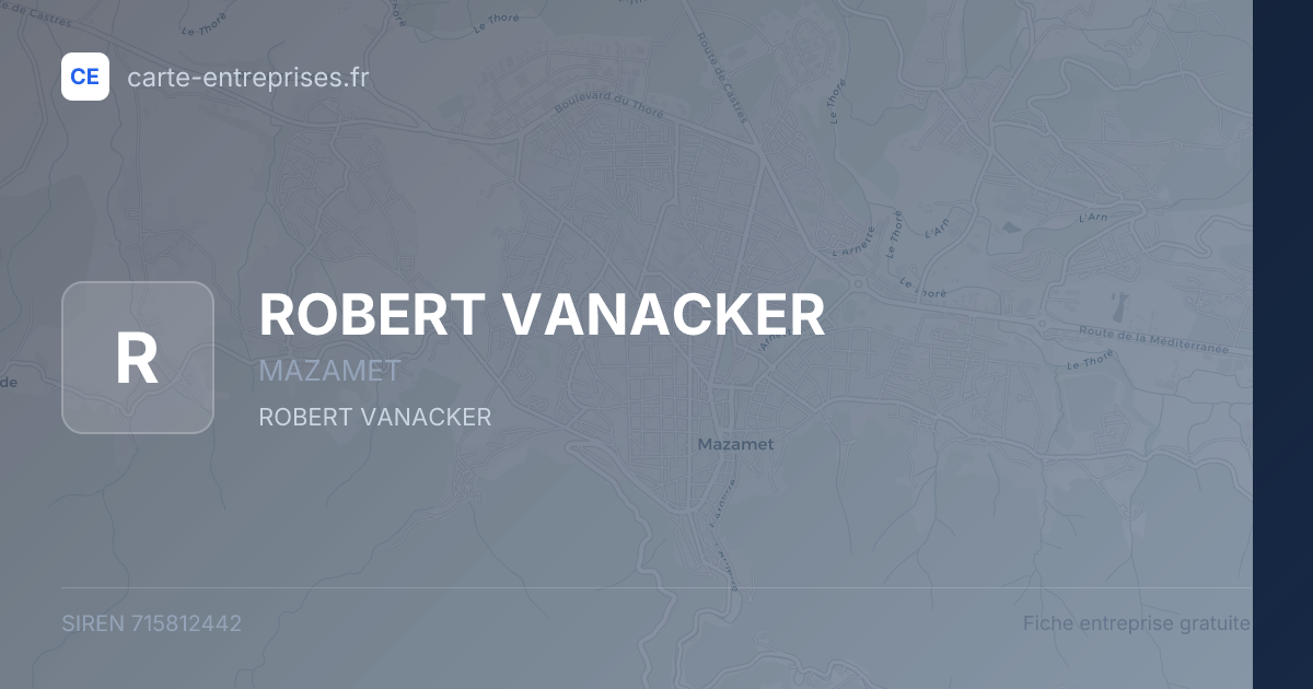 ROBERT VANACKER — 715812442 — fiche entreprise
