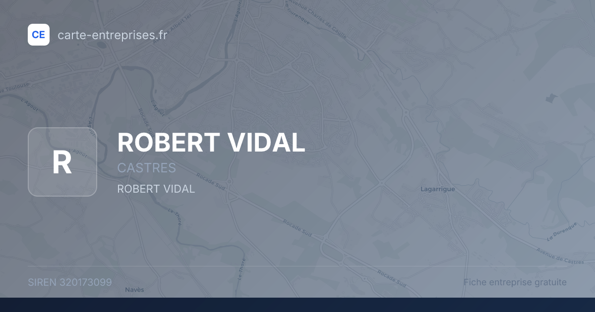 ROBERT VIDAL — 320173099 — fiche entreprise