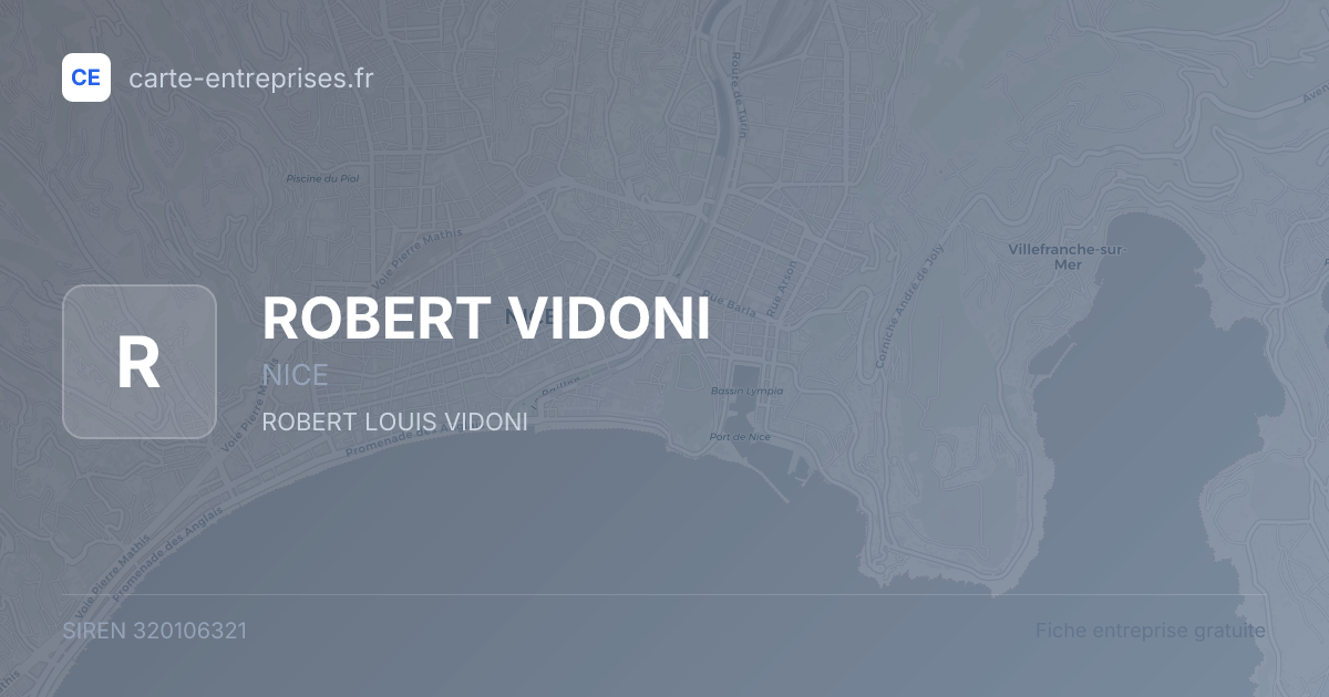 ROBERT VIDONI — 320106321 — fiche entreprise
