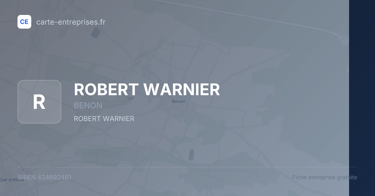 ROBERT WARNIER — 424892461 — fiche entreprise