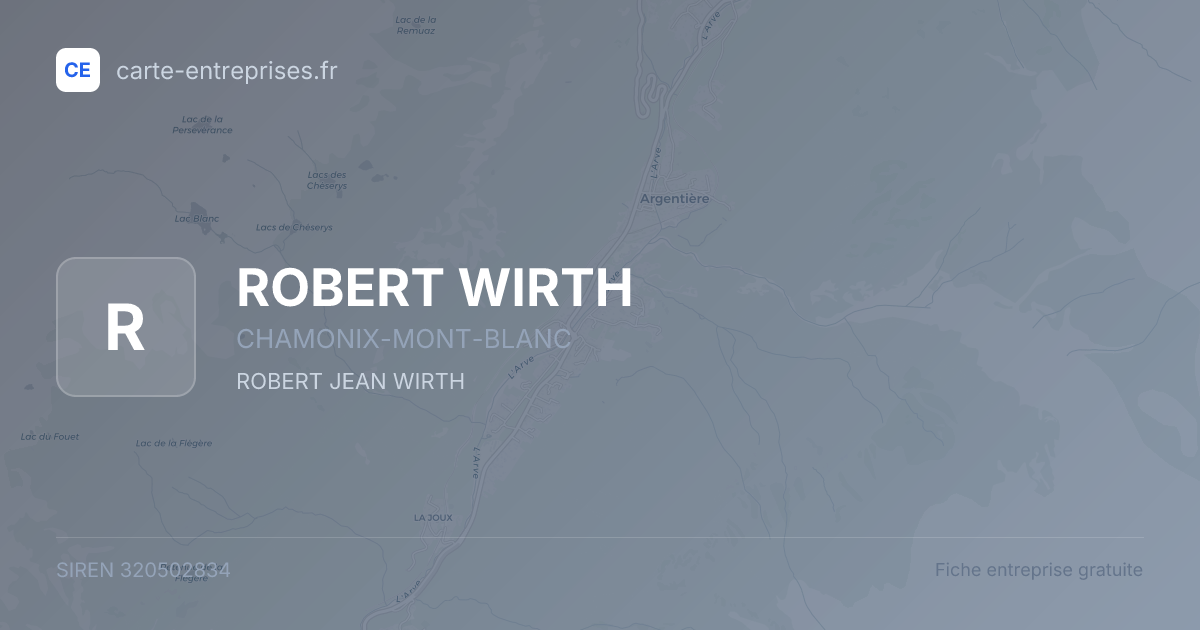 ROBERT WIRTH — 320502834 — fiche entreprise