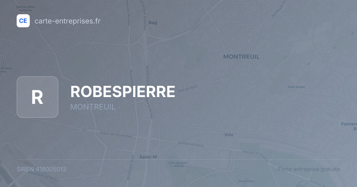 ROBESPIERRE — 418005013 — fiche entreprise