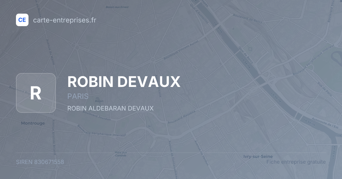 ROBIN DEVAUX — 830671558 — fiche entreprise