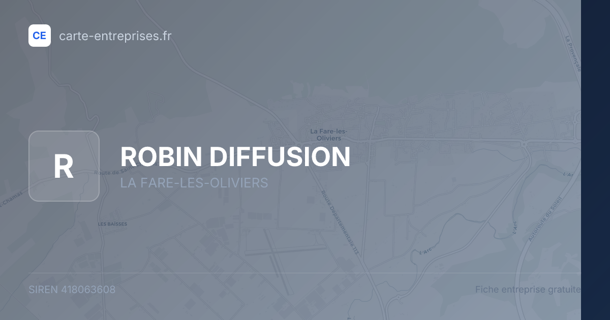 ROBIN DIFFUSION — 418063608 — fiche entreprise