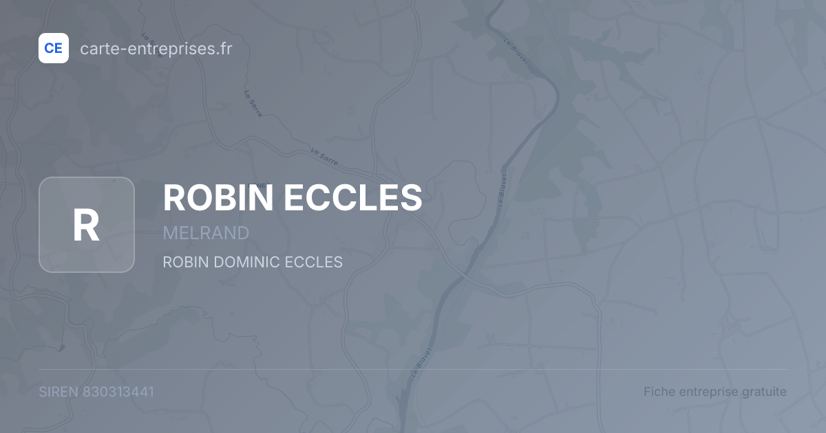 ROBIN ECCLES — 830313441 — fiche entreprise