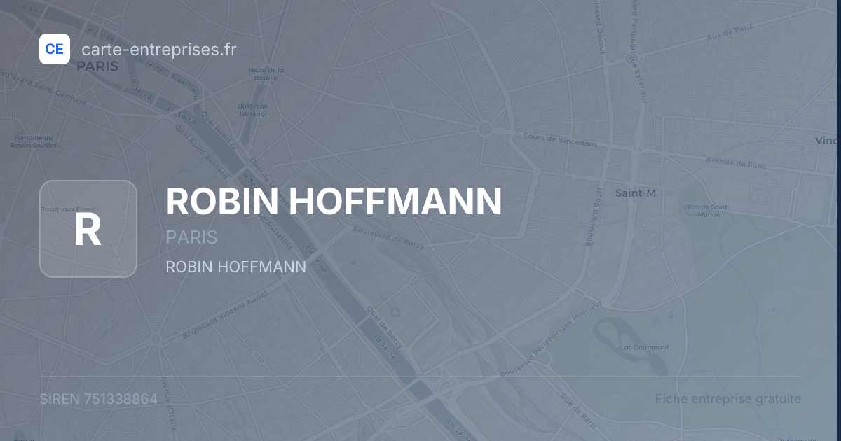 ROBIN HOFFMANN — 751338864 — fiche entreprise