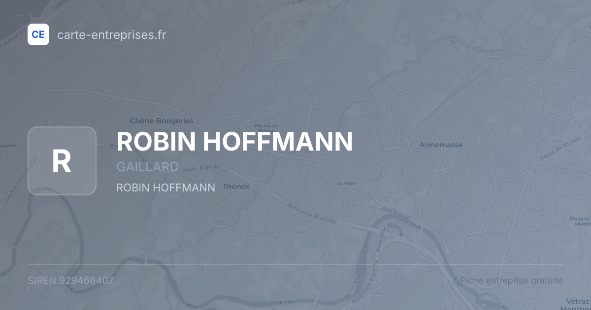 ROBIN HOFFMANN — 929466407 — fiche entreprise