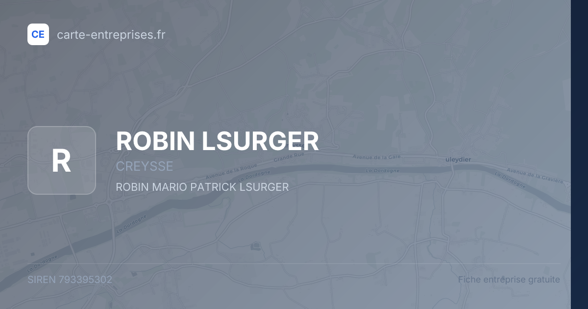 ROBIN LSURGER — 793395302 — fiche entreprise