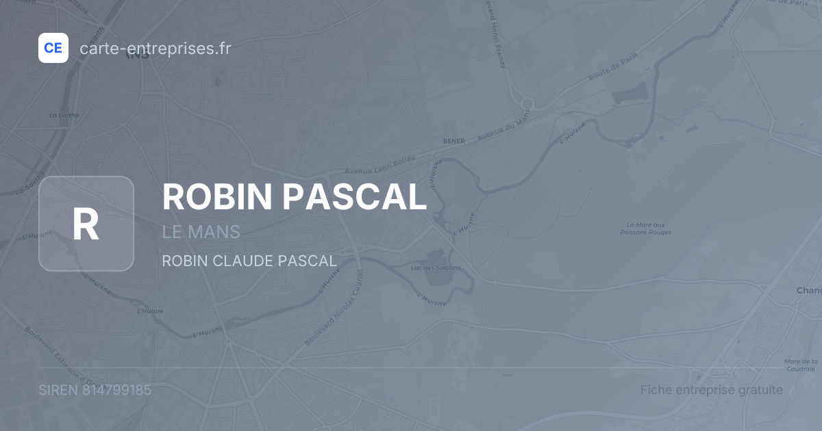 ROBIN PASCAL — 814799185 — fiche entreprise
