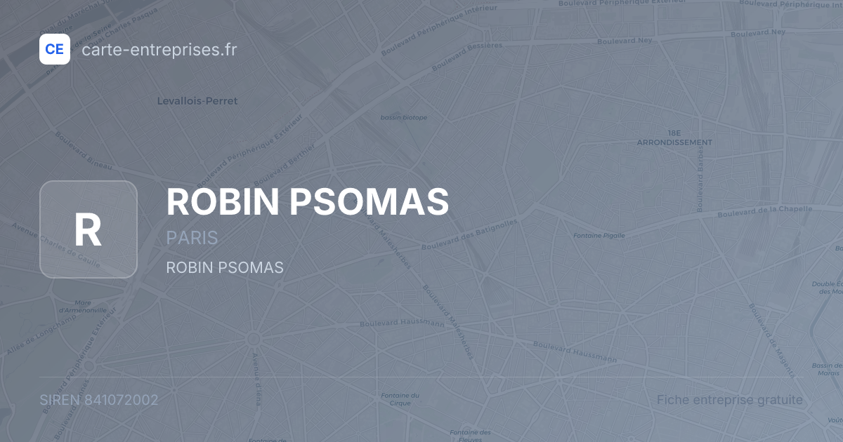 ROBIN PSOMAS — 841072002 — fiche entreprise