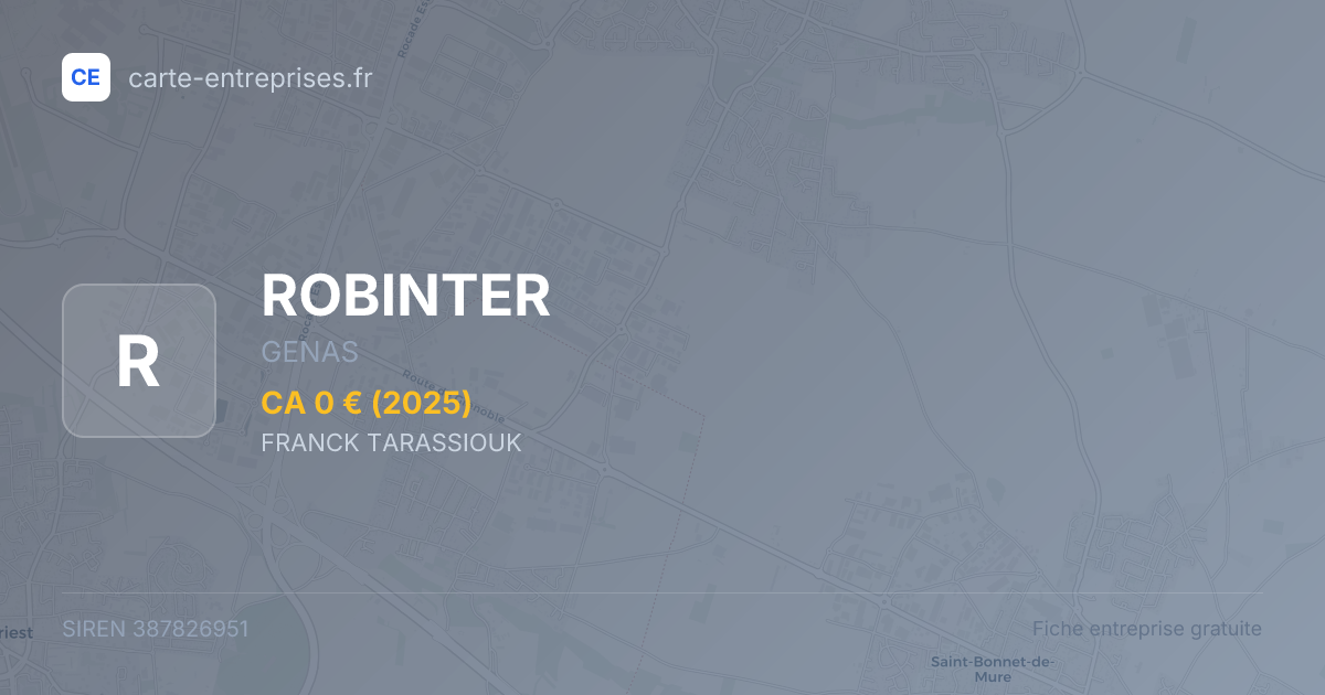 ROBINTER — 387826951 — fiche entreprise
