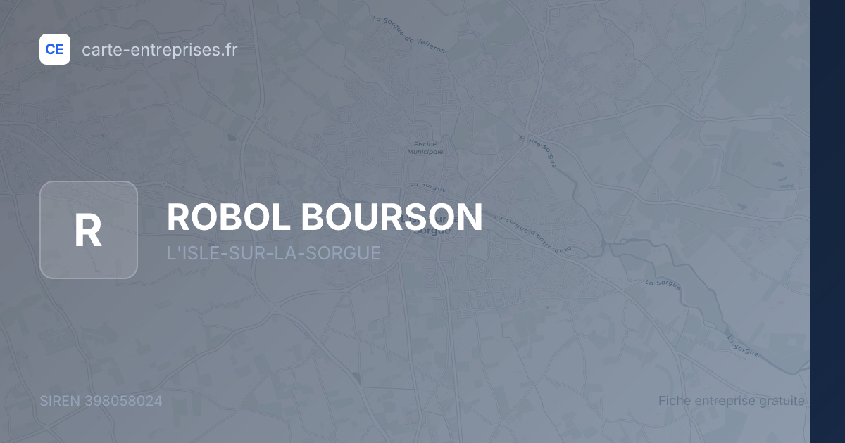 ROBOL BOURSON — 398058024 — fiche entreprise