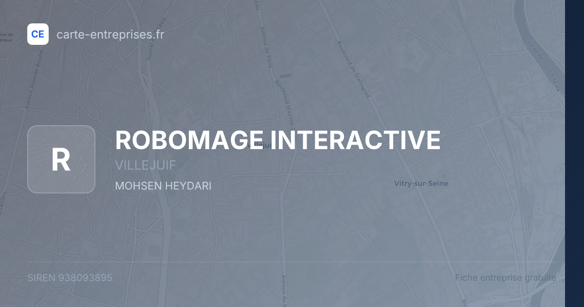 ROBOMAGE INTERACTIVE — 938093895 — fiche entreprise