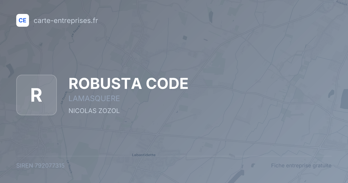 ROBUSTA CODE — 792077315 — fiche entreprise