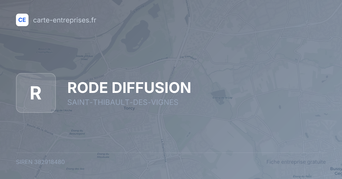 RODE DIFFUSION — 382918480 — fiche entreprise