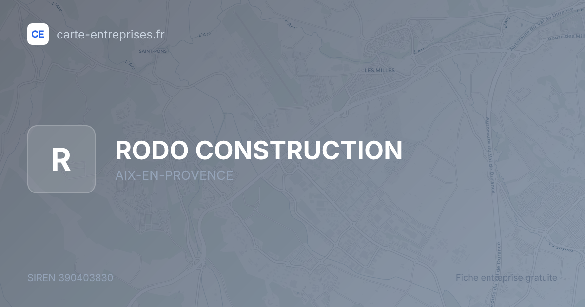RODO CONSTRUCTION — 390403830 — fiche entreprise