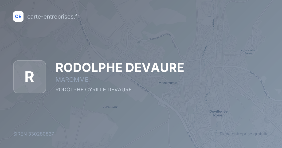 RODOLPHE DEVAURE — 330280827 — fiche entreprise