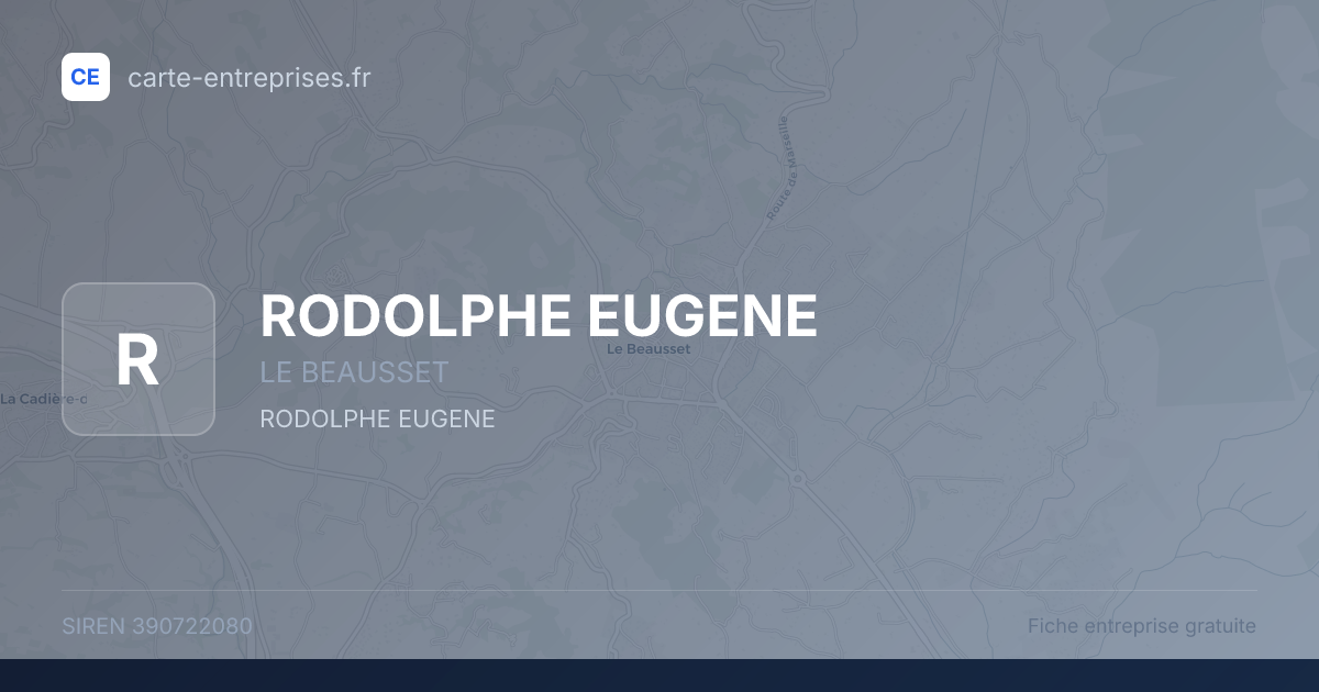 RODOLPHE EUGENE — 390722080 — fiche entreprise