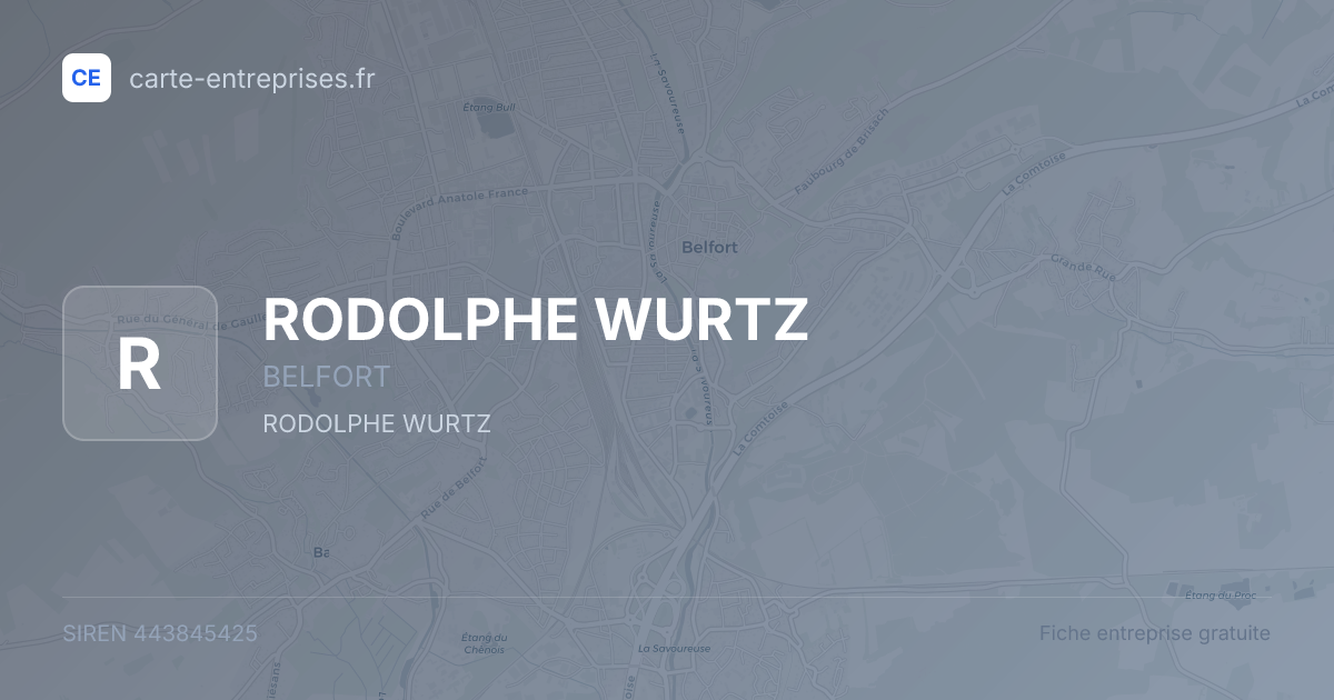 RODOLPHE WURTZ — 443845425 — fiche entreprise