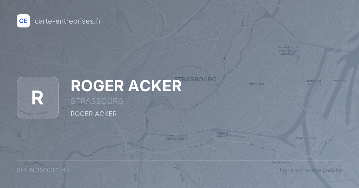 ROGER ACKER — 350034047 — fiche entreprise