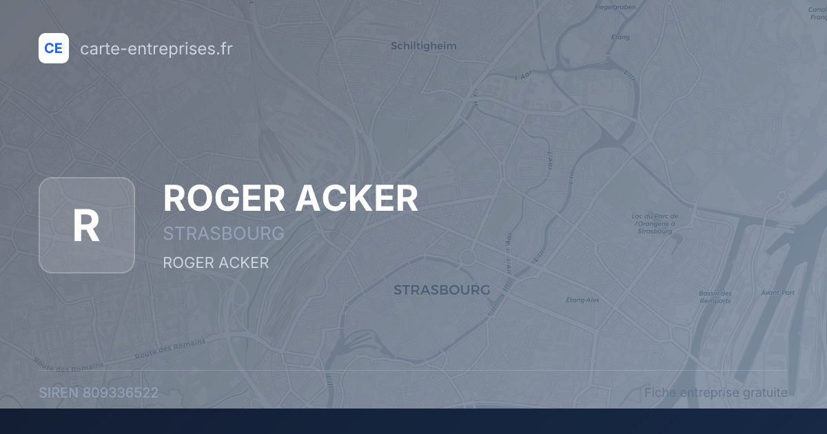 ROGER ACKER — 809336522 — fiche entreprise