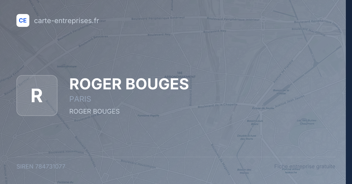 ROGER BOUGES — 784731077 — fiche entreprise