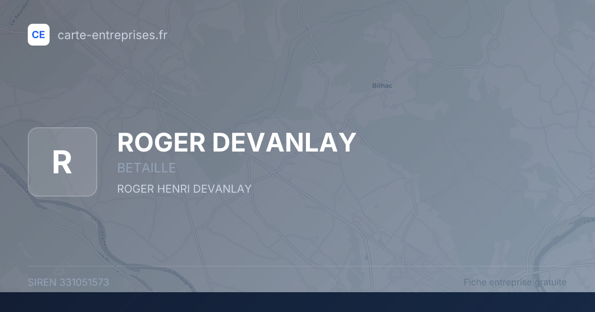 ROGER DEVANLAY — 331051573 — fiche entreprise