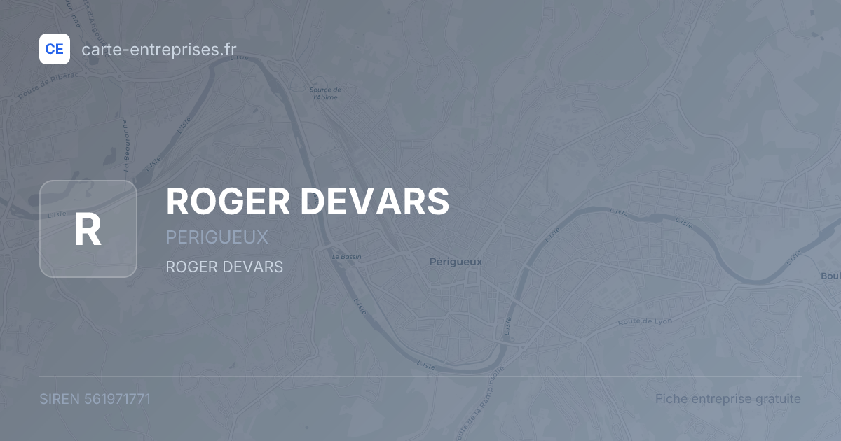 ROGER DEVARS — 561971771 — fiche entreprise