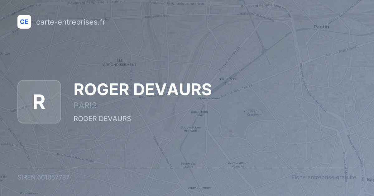ROGER DEVAURS — 561057787 — fiche entreprise